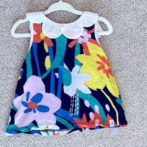 Deux par Deux brand scallop collar abstract print top